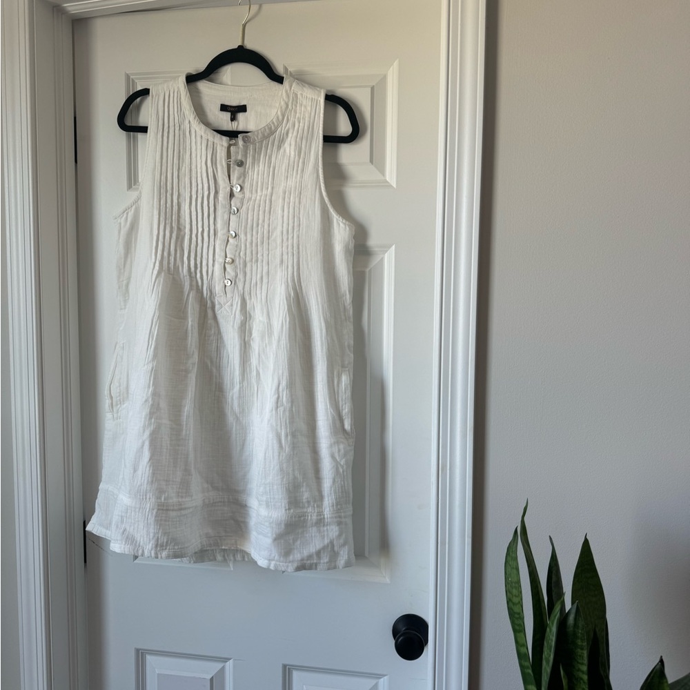 Quince Gauze Cotton White Swing Dress size Small